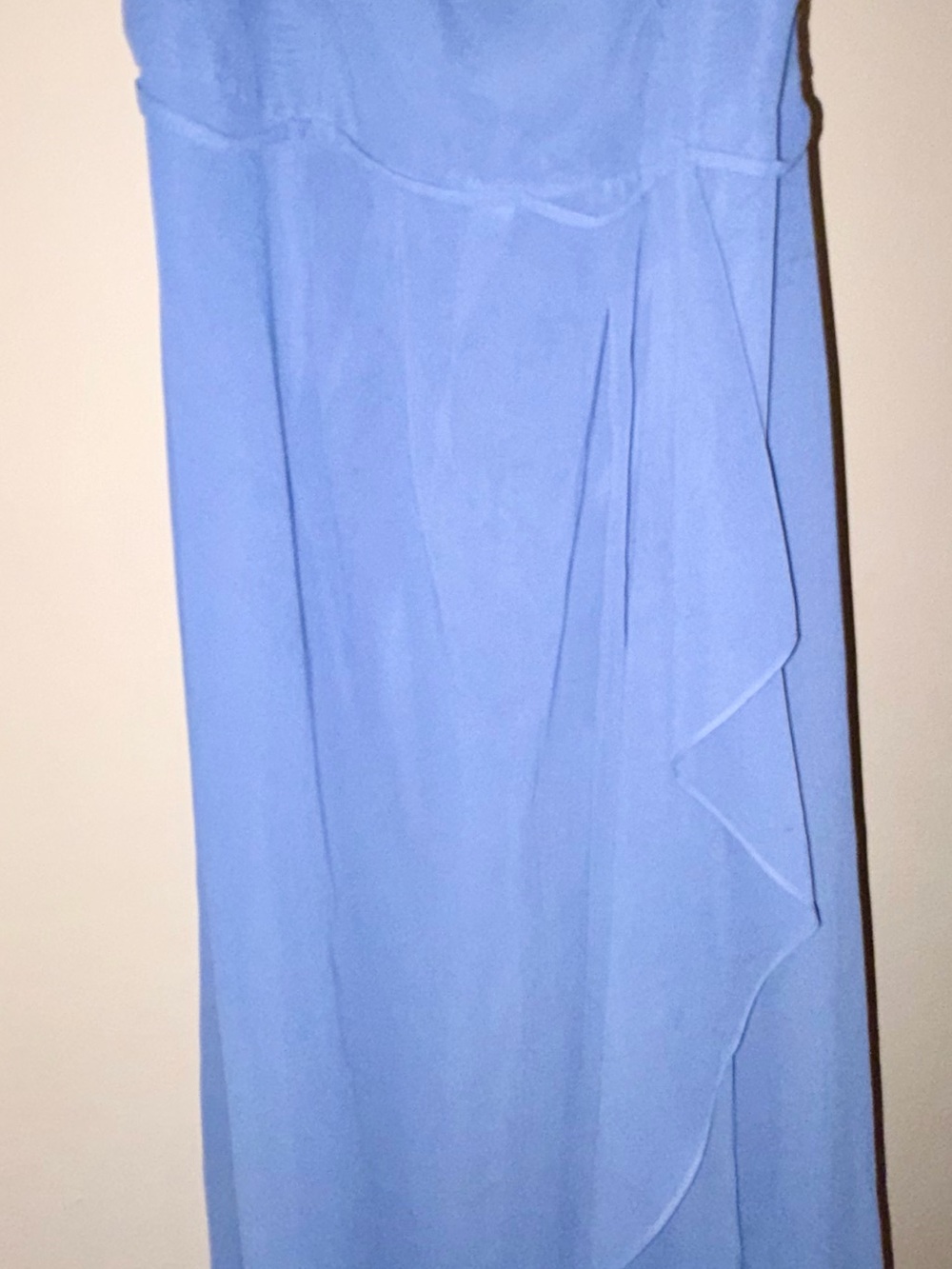 David's Bridal Steel Blue Bridesmaid Dress